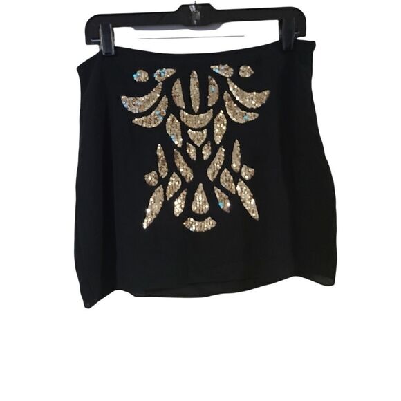 May & July Black Sequin Mini Skirt Size Large - Picture 1 of 5